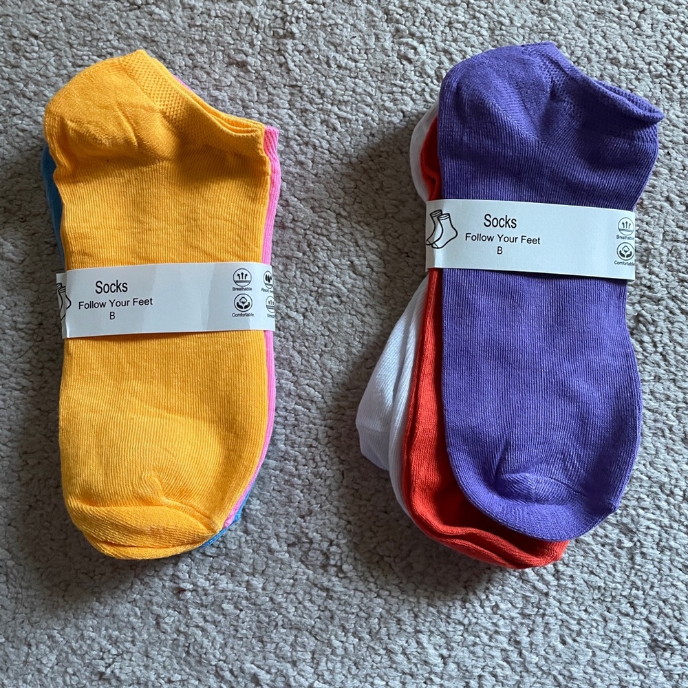 Absorba Women's Athletic No-Show Socks - Yellow, Purple, Red, White, Pink, Blue